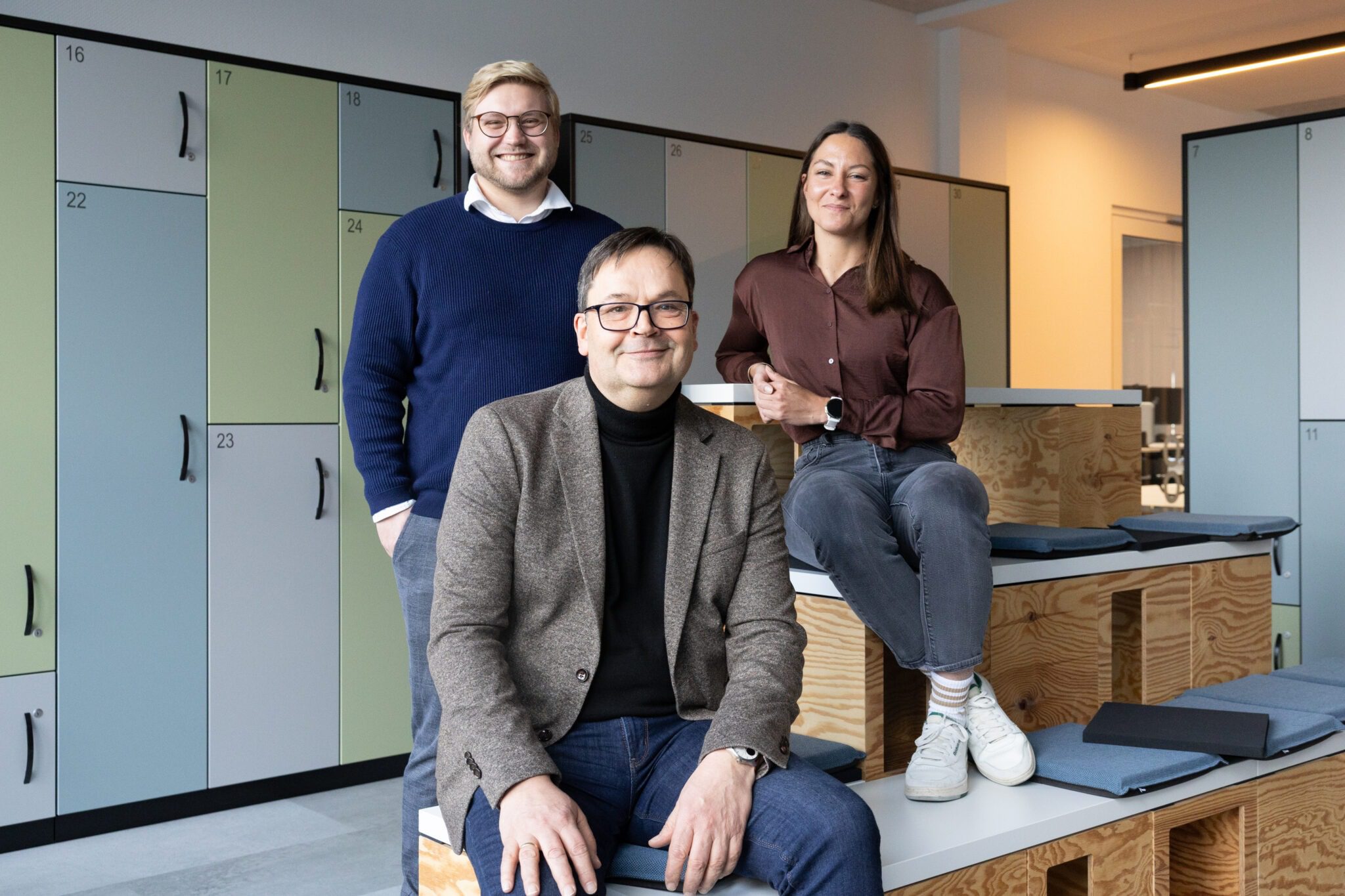 Sebastian Ling (Energeering GmbH), Silvio Weiß (Mitarbeiter Energy bei der Nagel-Group), Lia Colene Wille (Projektmanagerin Energy bei der Nagel-Group)