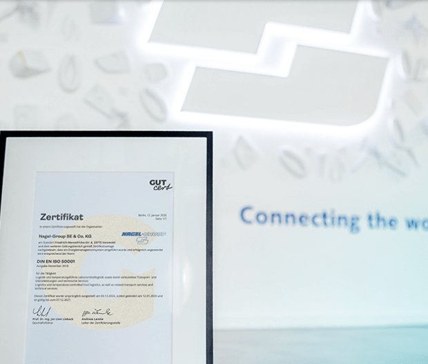 Zertifikat der Nagel-Group für das Energiemanagementsystem